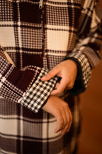 Maroon & White kashmiri Traditional Pheran