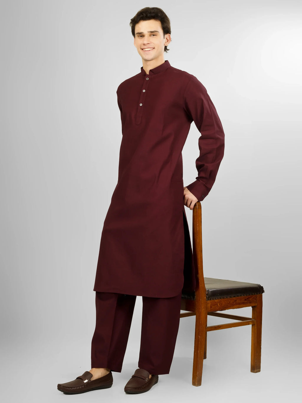 Elara Maroon Lycra Cotton Kameez Shalwar