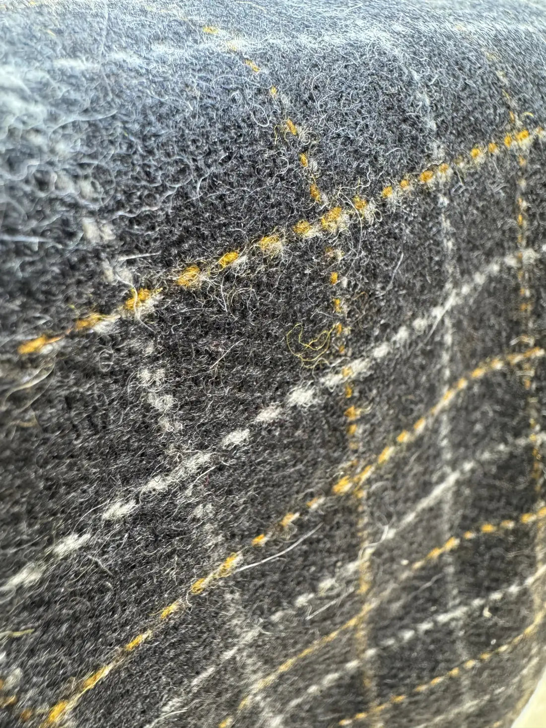 Dark Night Checkered Cashmere Merino Tweed