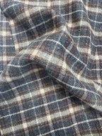 Smoky Horizon Plaid Checkered Cashmere Merino Tweed