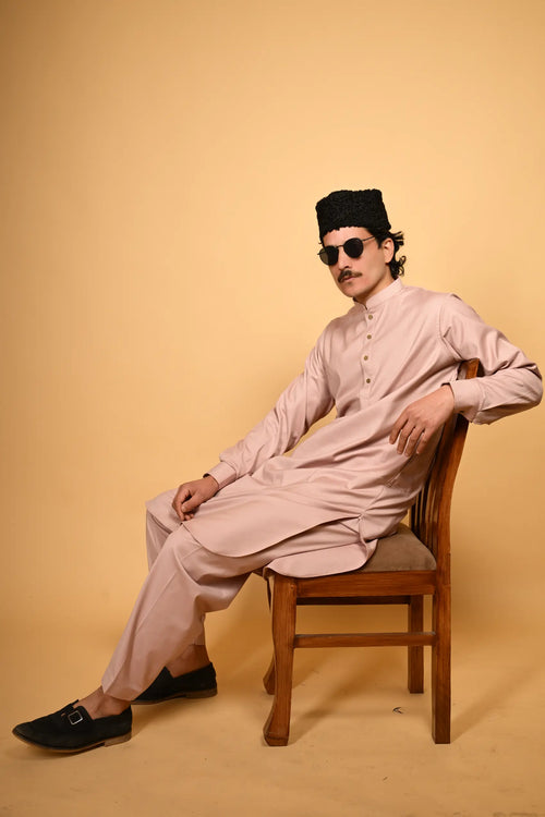 muted blush pre winter tamtadu kameez shalwar for men 