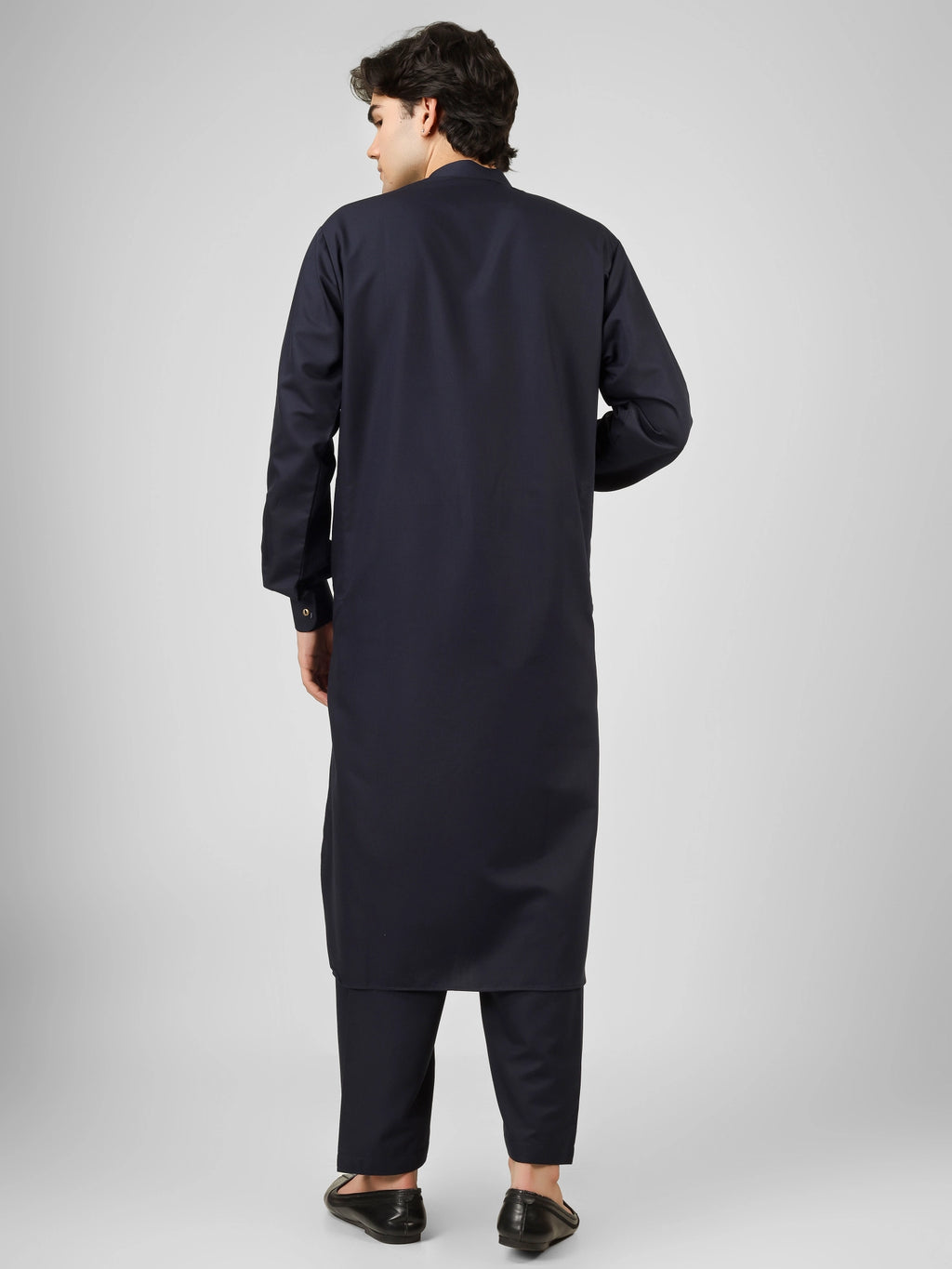 Rasheiq Navy Blue Kameez Shalwar