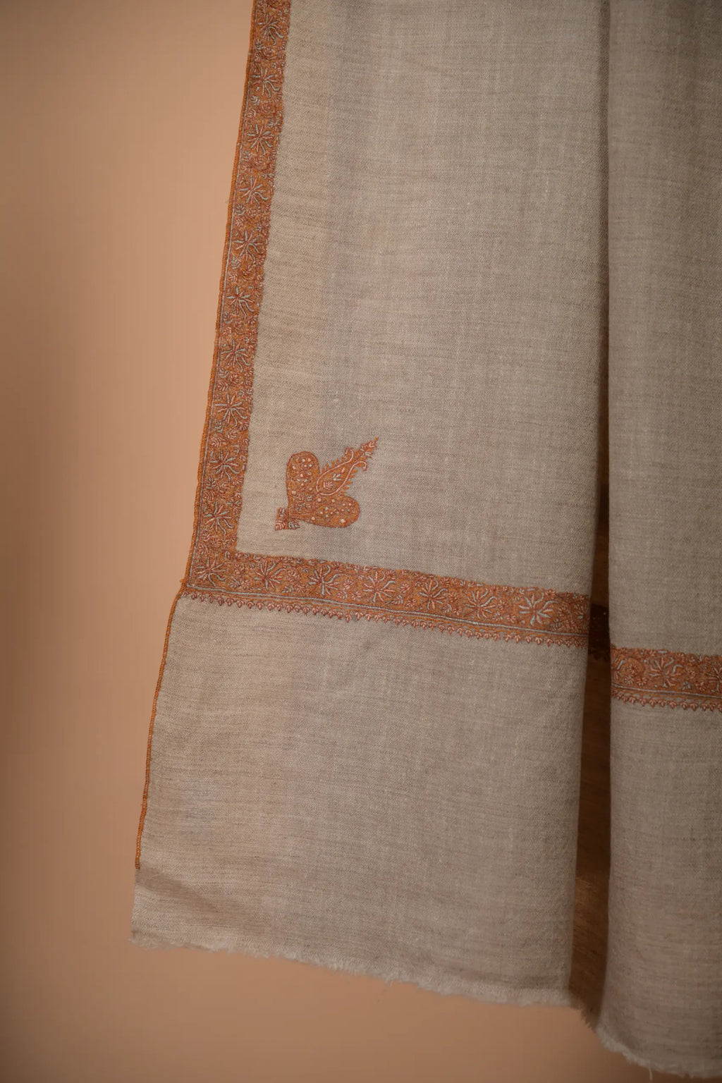 border embriodered pashmina shawl for women 