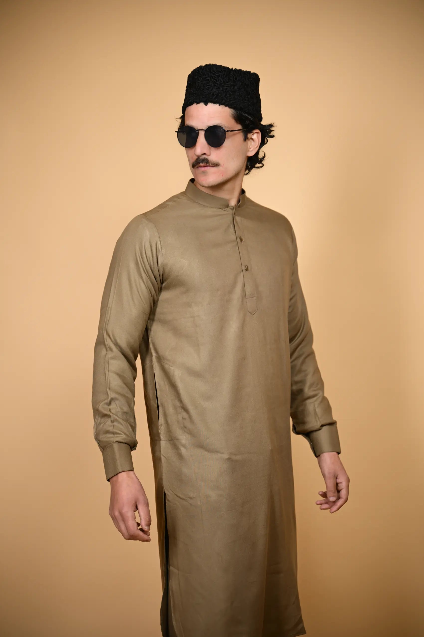 baraqah rakheem olive kameez shalwaar for men 