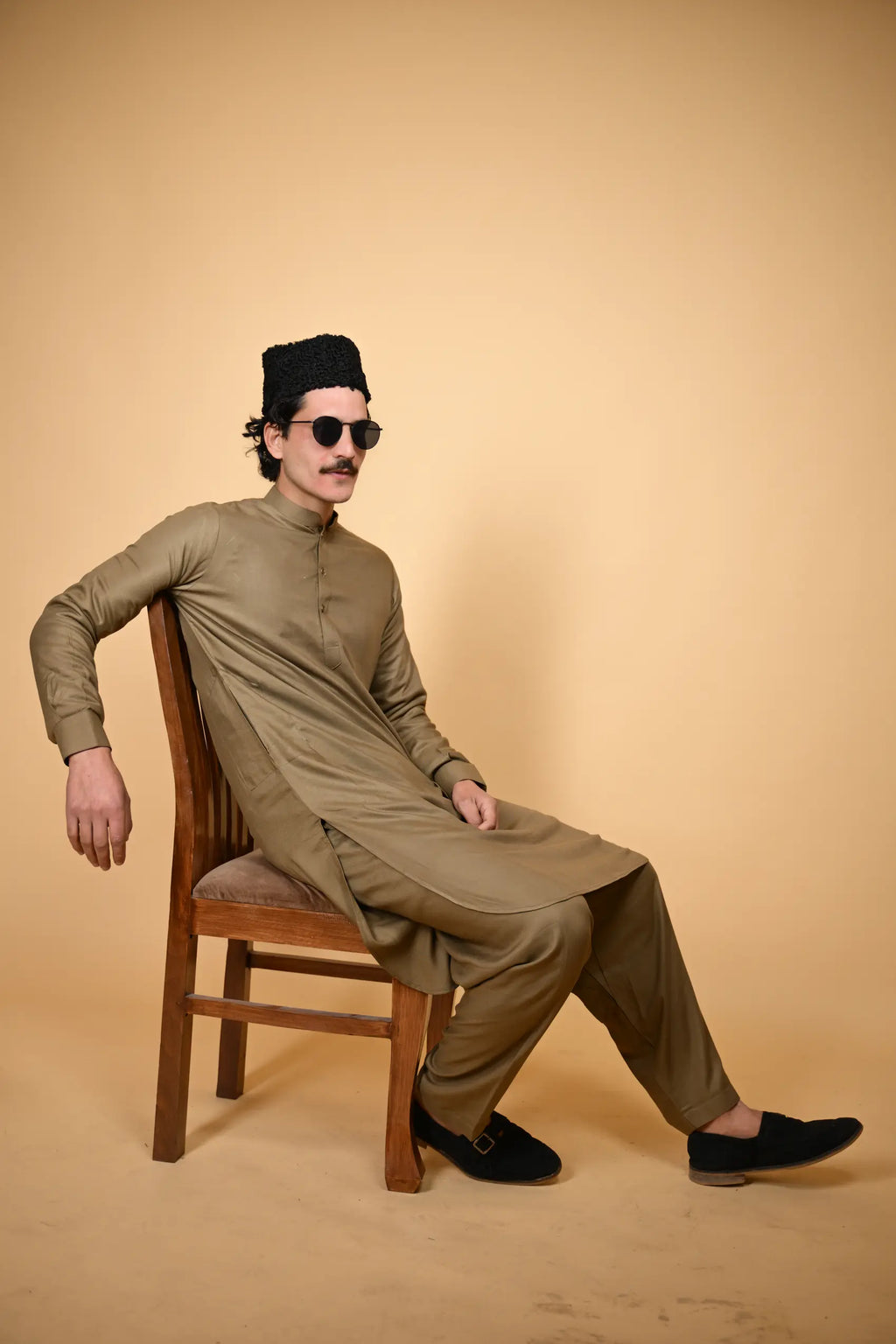 baraqah rakheem olive kameez shalwaar for men 