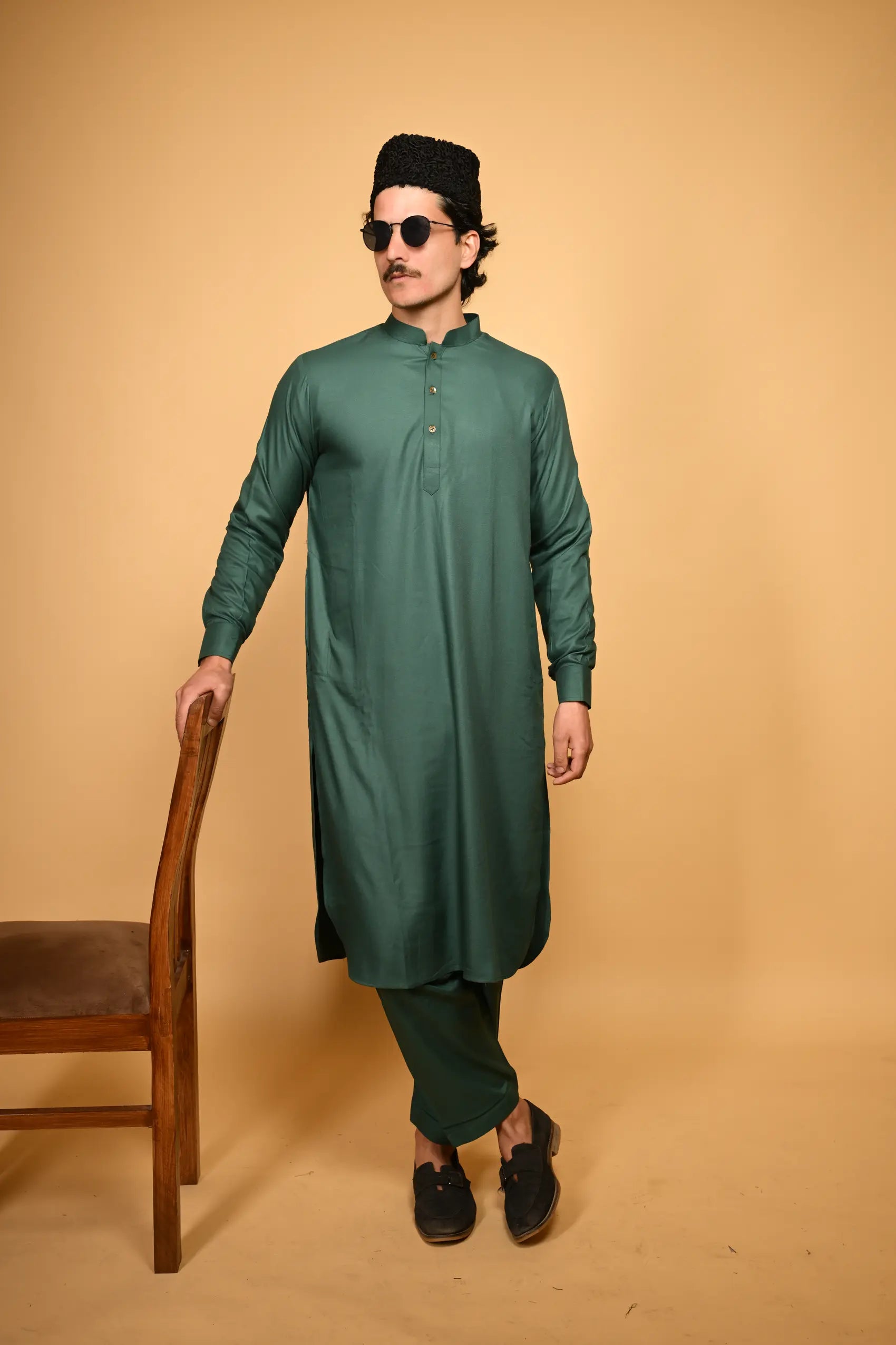 baraqah rakheem teal green kameez shalwaar for men 