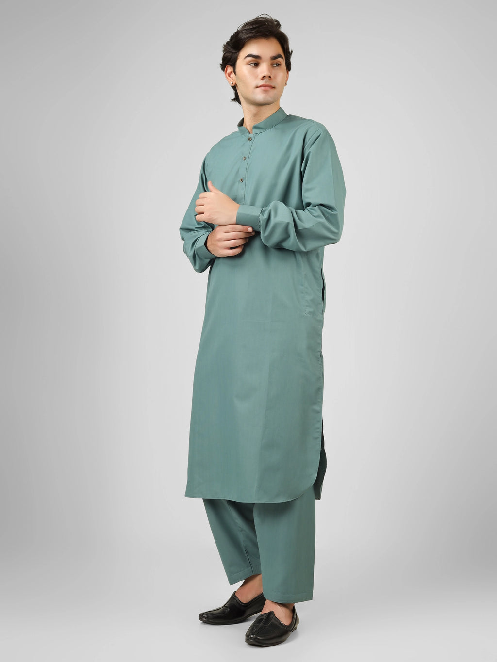 Rasheiq Aquamarine Kameez Shalwar