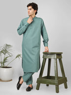 Rasheiq Aquamarine Kameez Shalwar