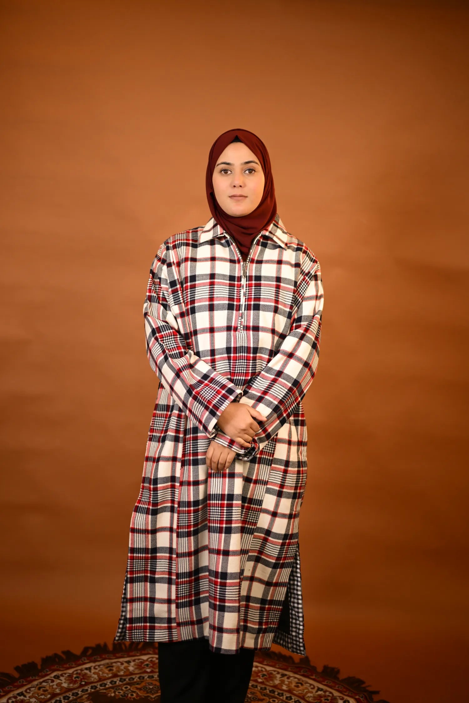 Red Checkered Traditional kashmiri  Pheran