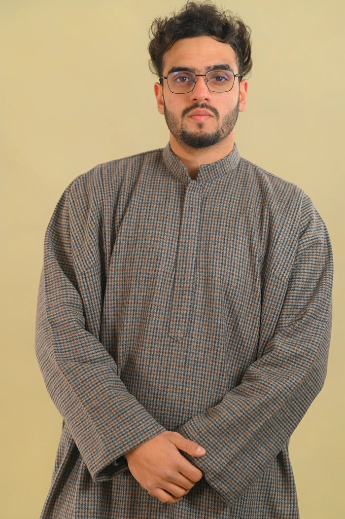 baraqah royal check pheran for men 