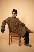 baraqah winter traditional rust lined  pheran for men 