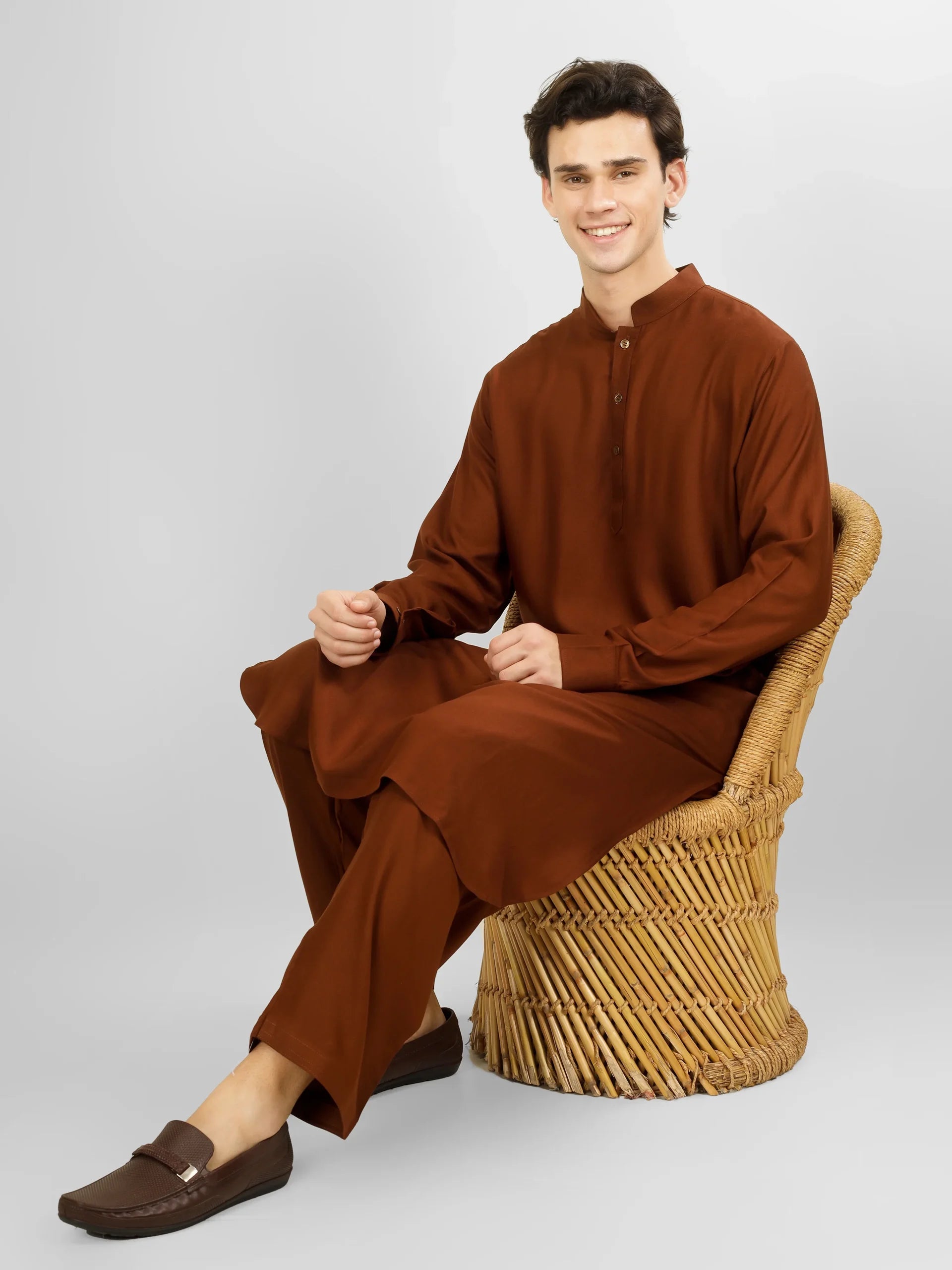Rakheem Sienna Brown Kameez Shalwar