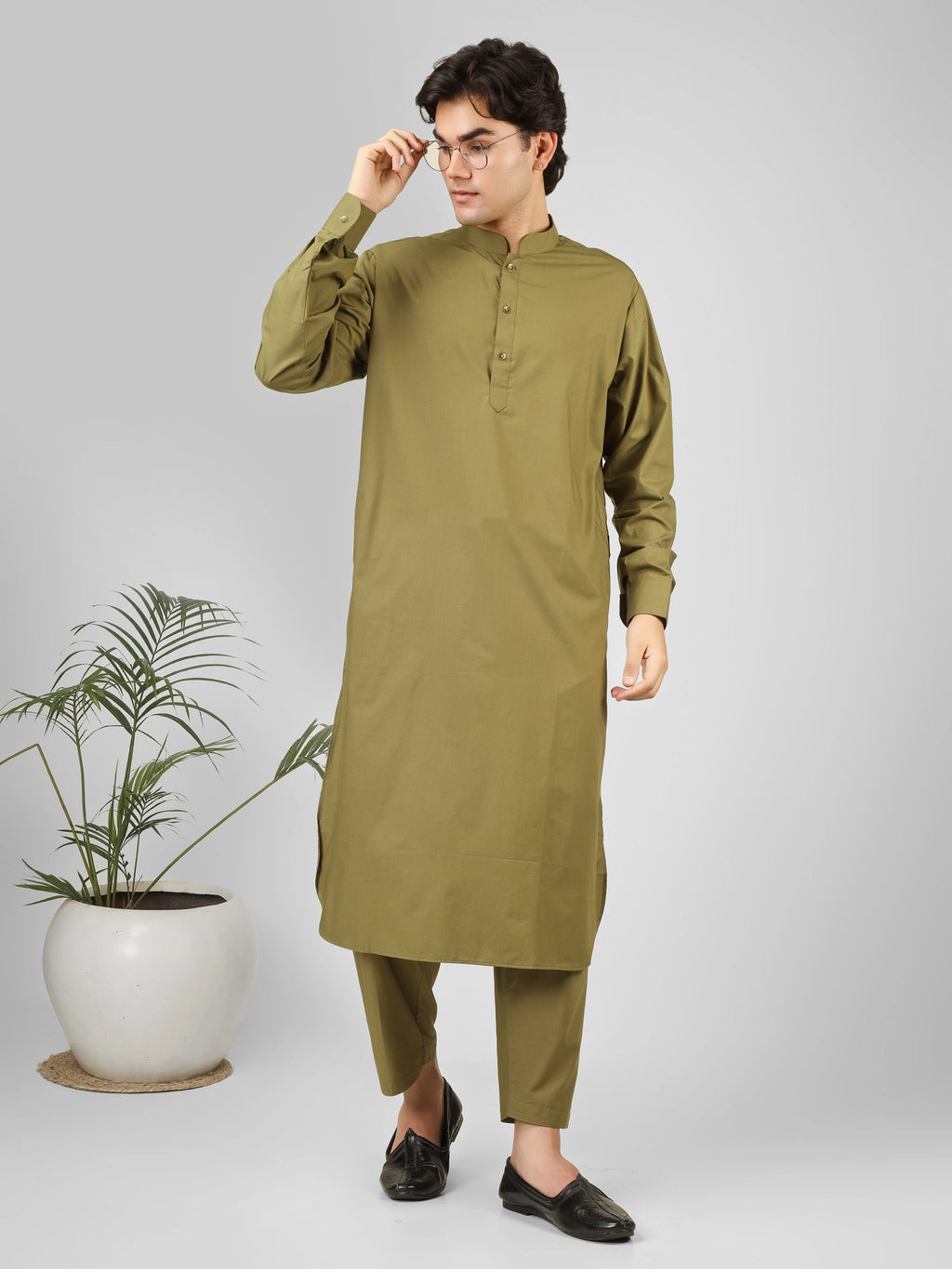 Rasheiq Sage Green Kameez Shalwar