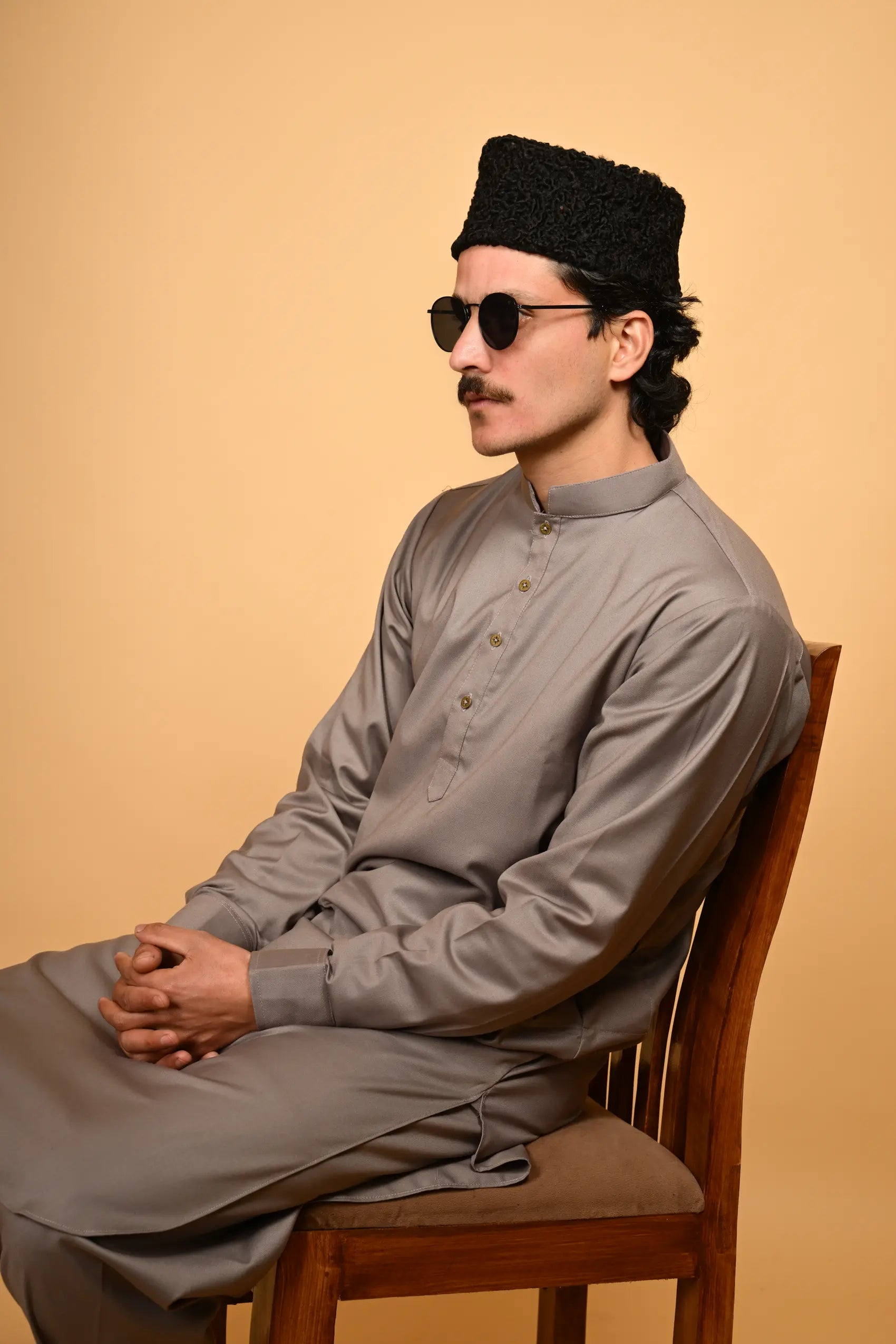 Tamtadu Smoky Slate Kameez Shalwar