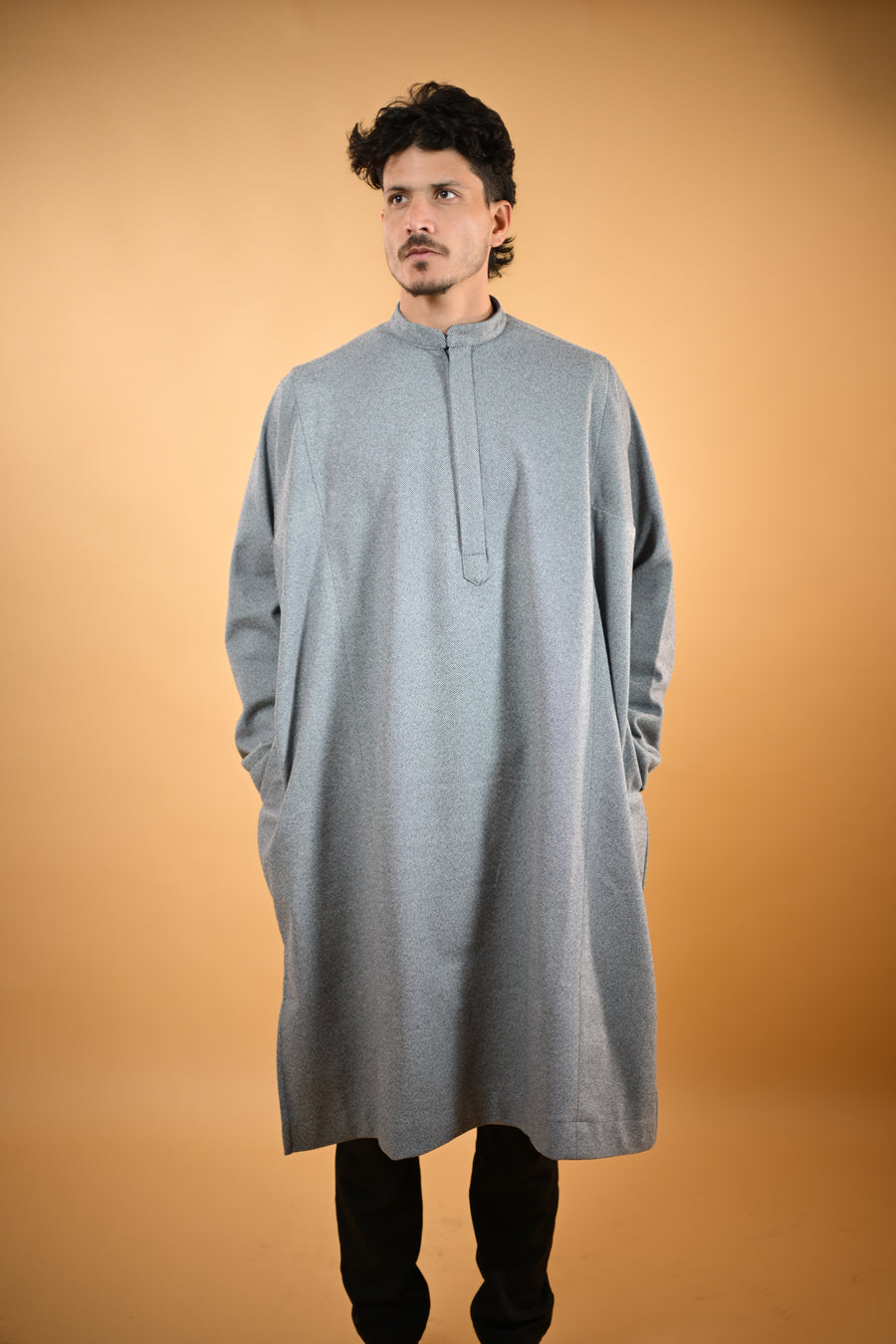 Steel Grey Dotted Pheran
