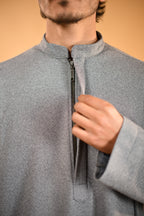 Steel Grey Dotted Pheran