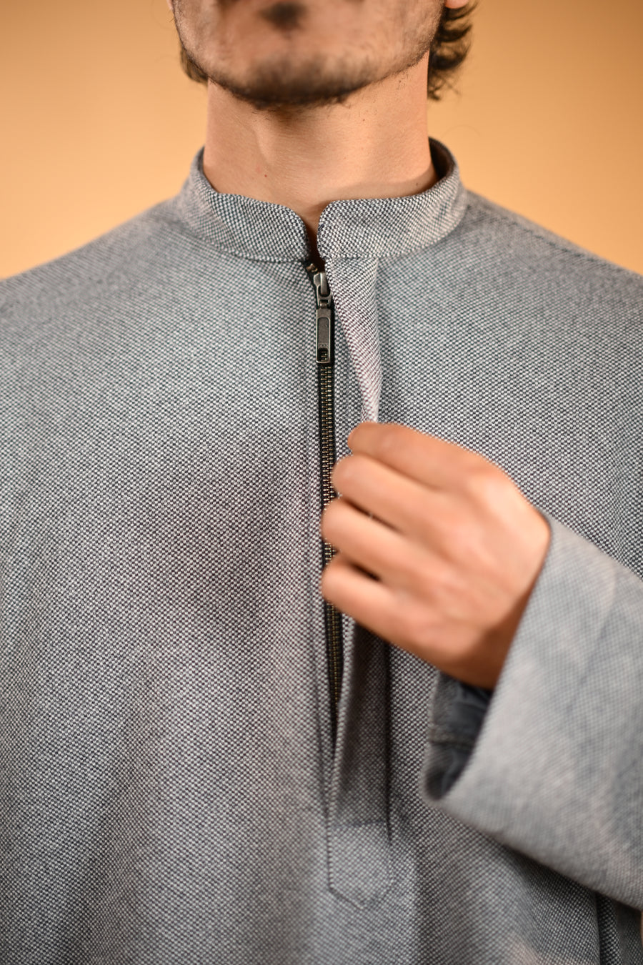 Steel Grey Dotted Pheran