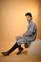 Steel Grey Dotted Pheran