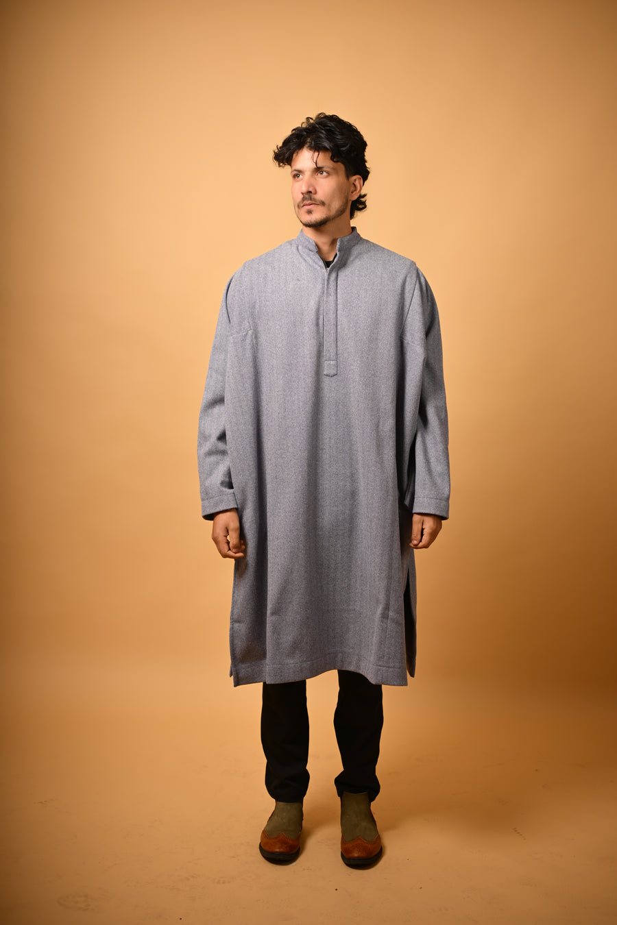 Steel Grey Herringbone Pheran