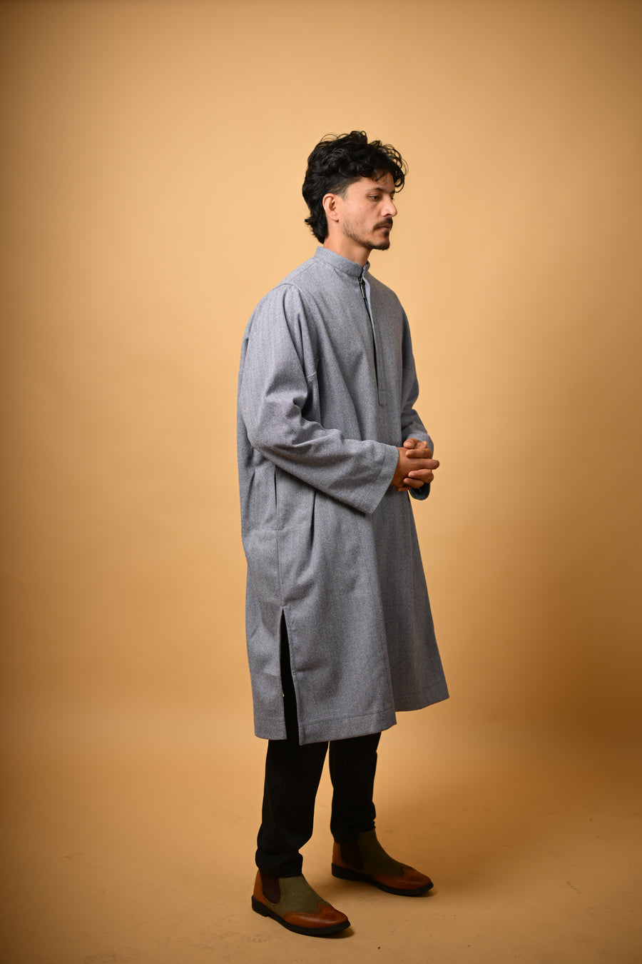 Steel Grey Herringbone Pheran