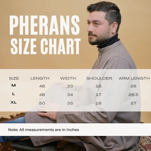 baraqah winter men pheran size chart 