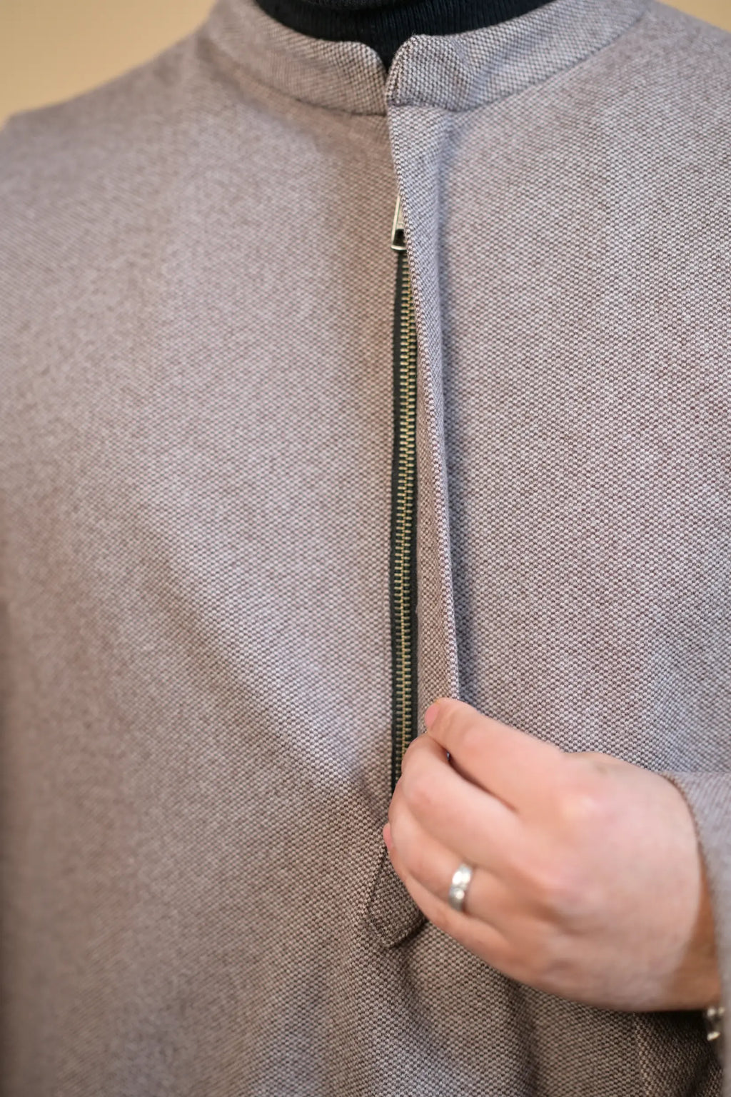 Light Brown Dotted Kashmiri Pheran