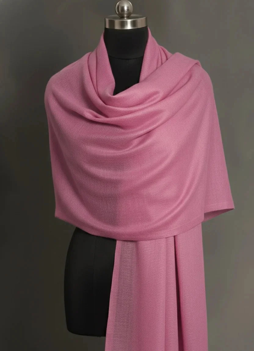pink color pure handmade pashmina for women 