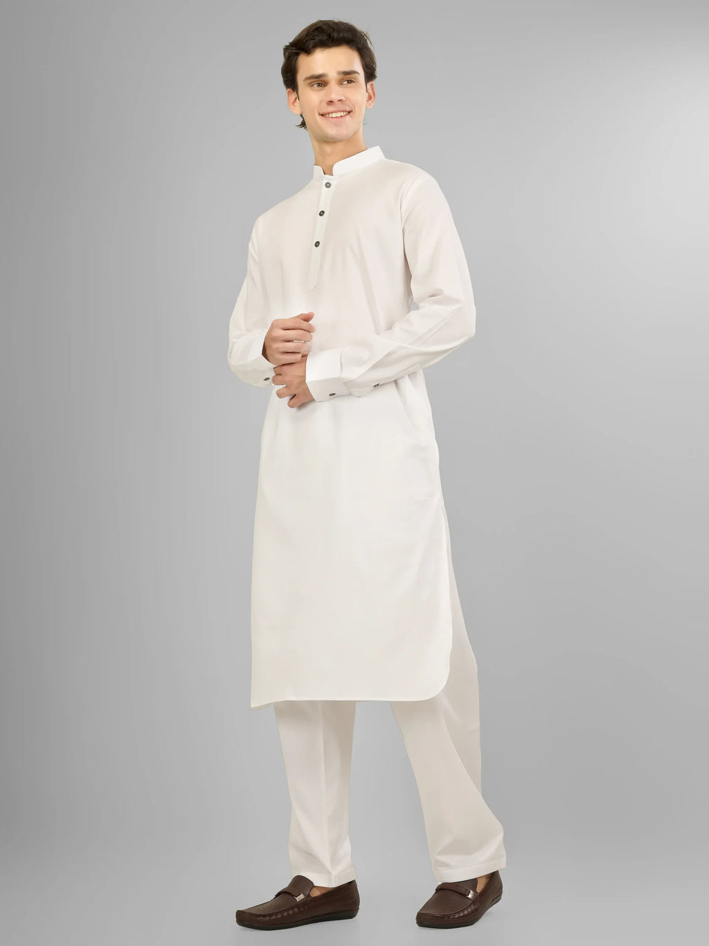 Elara White Lycra Cotton Kameez Shalwar