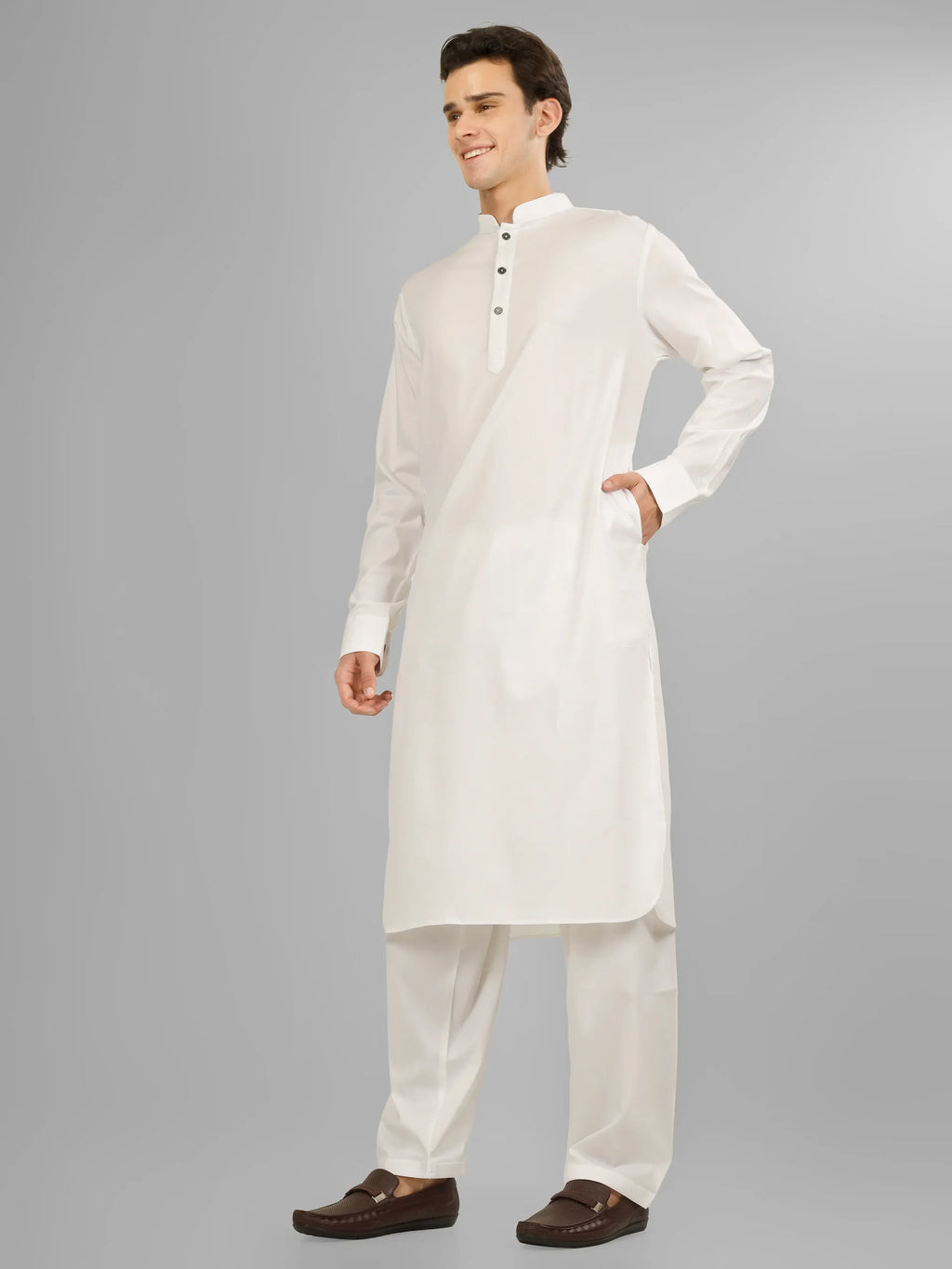 Elara White Lycra Cotton Kameez Shalwar