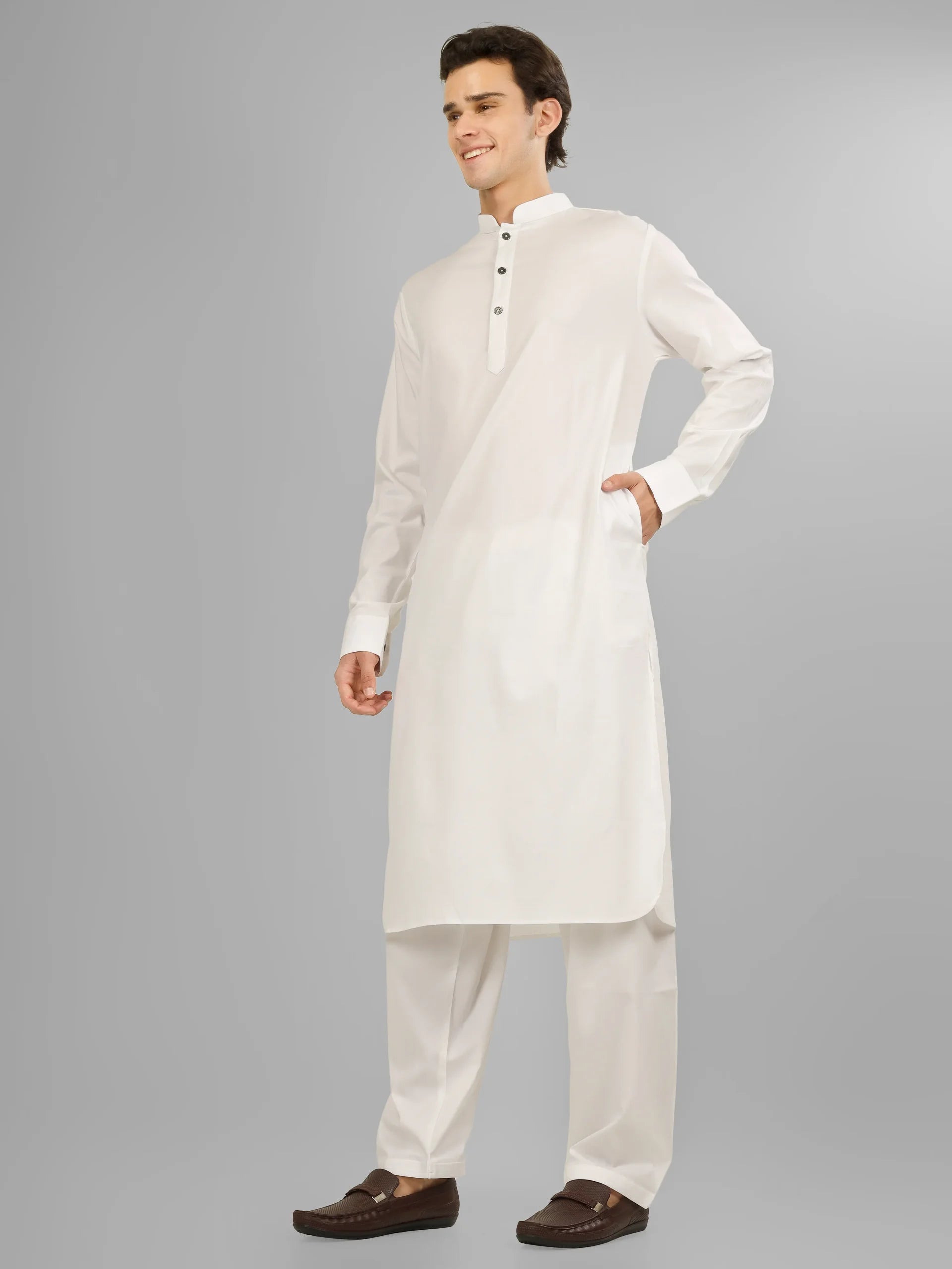 Elara White Lycra Cotton Kameez Shalwar