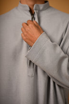 Whitish Grey Dotted Pheran