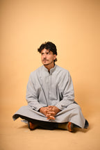 Whitish Grey Dotted Pheran