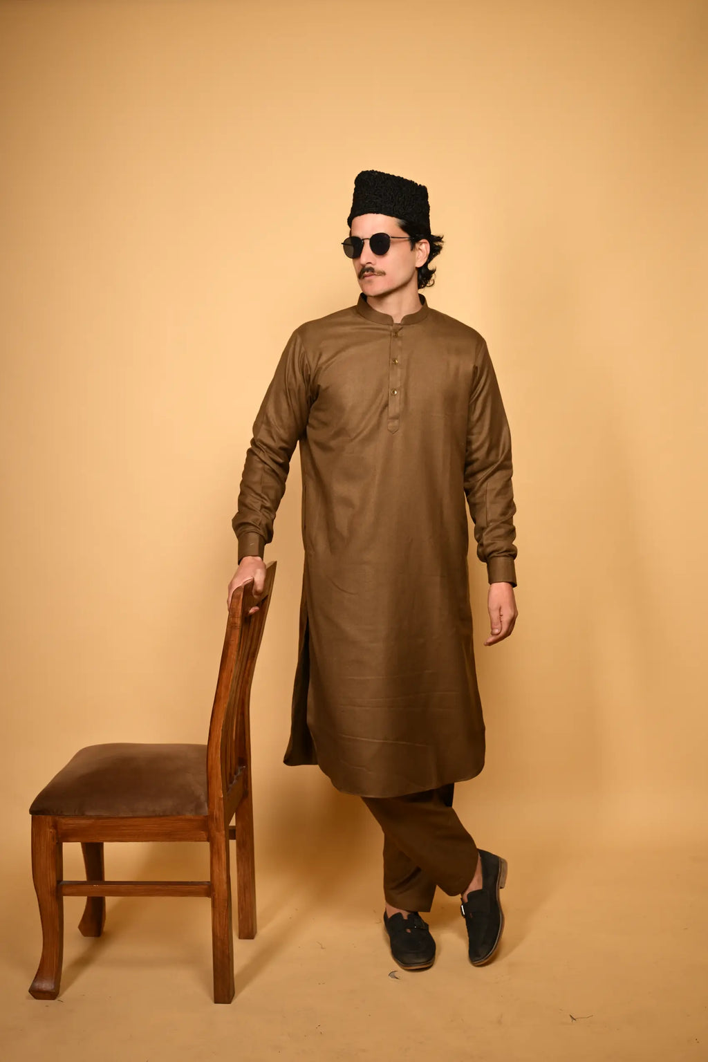 Pathan Wooden Kameez Shalwar