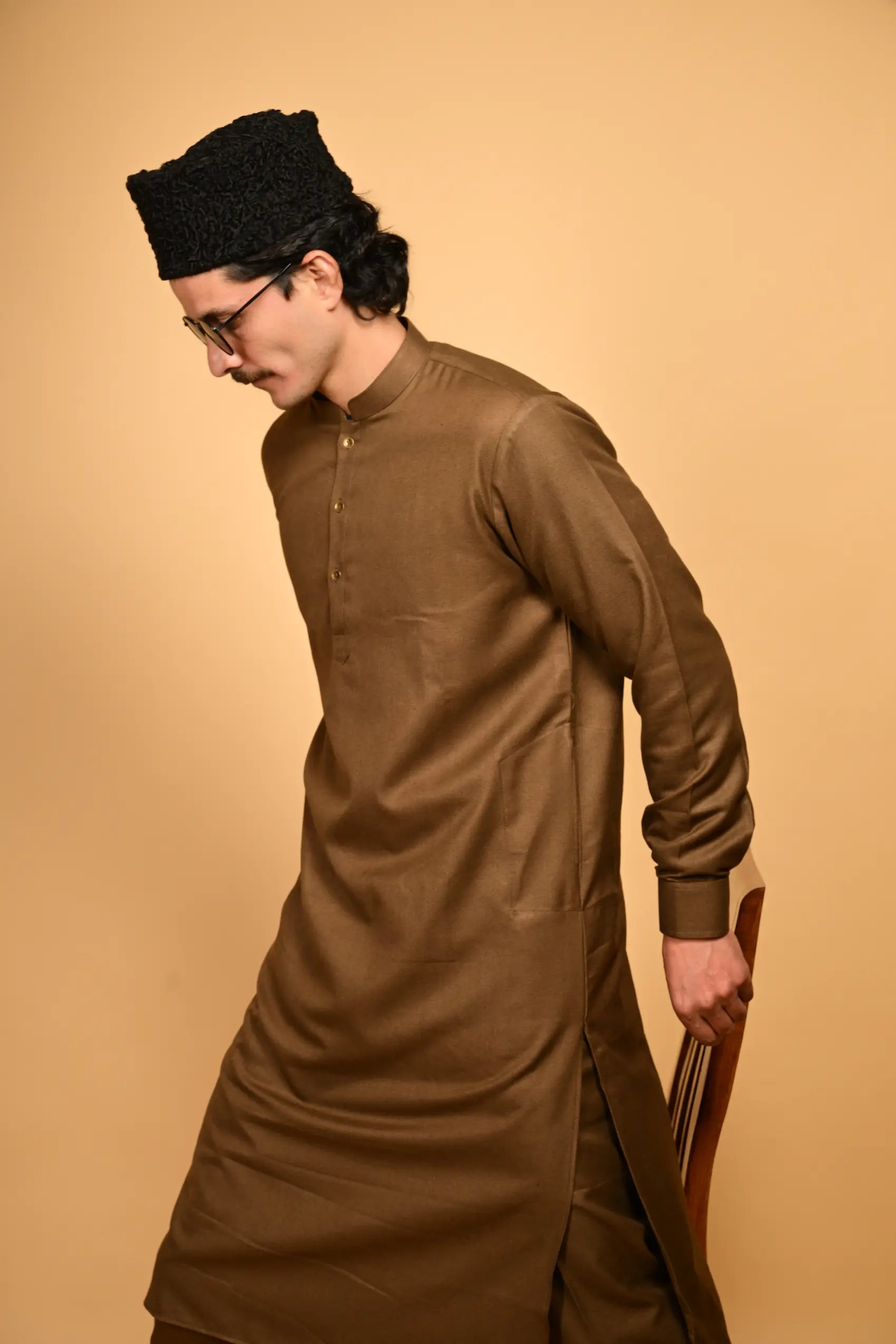 Pathan Wooden Kameez Shalwar