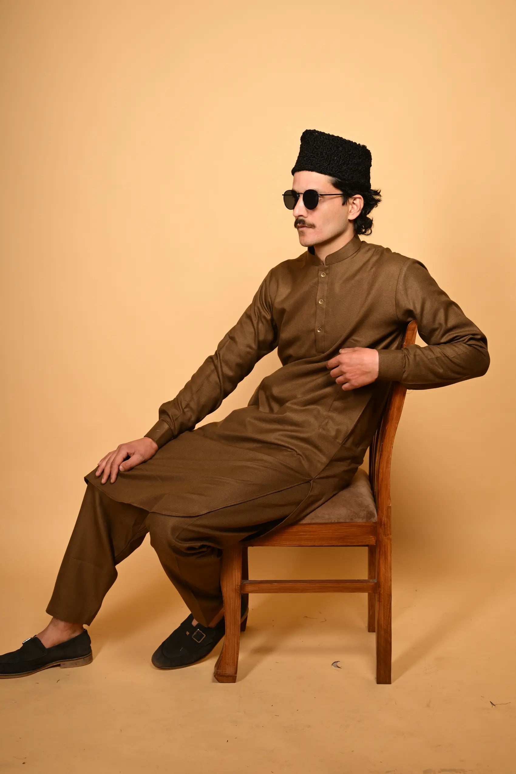 Pathan Wooden Kameez Shalwar