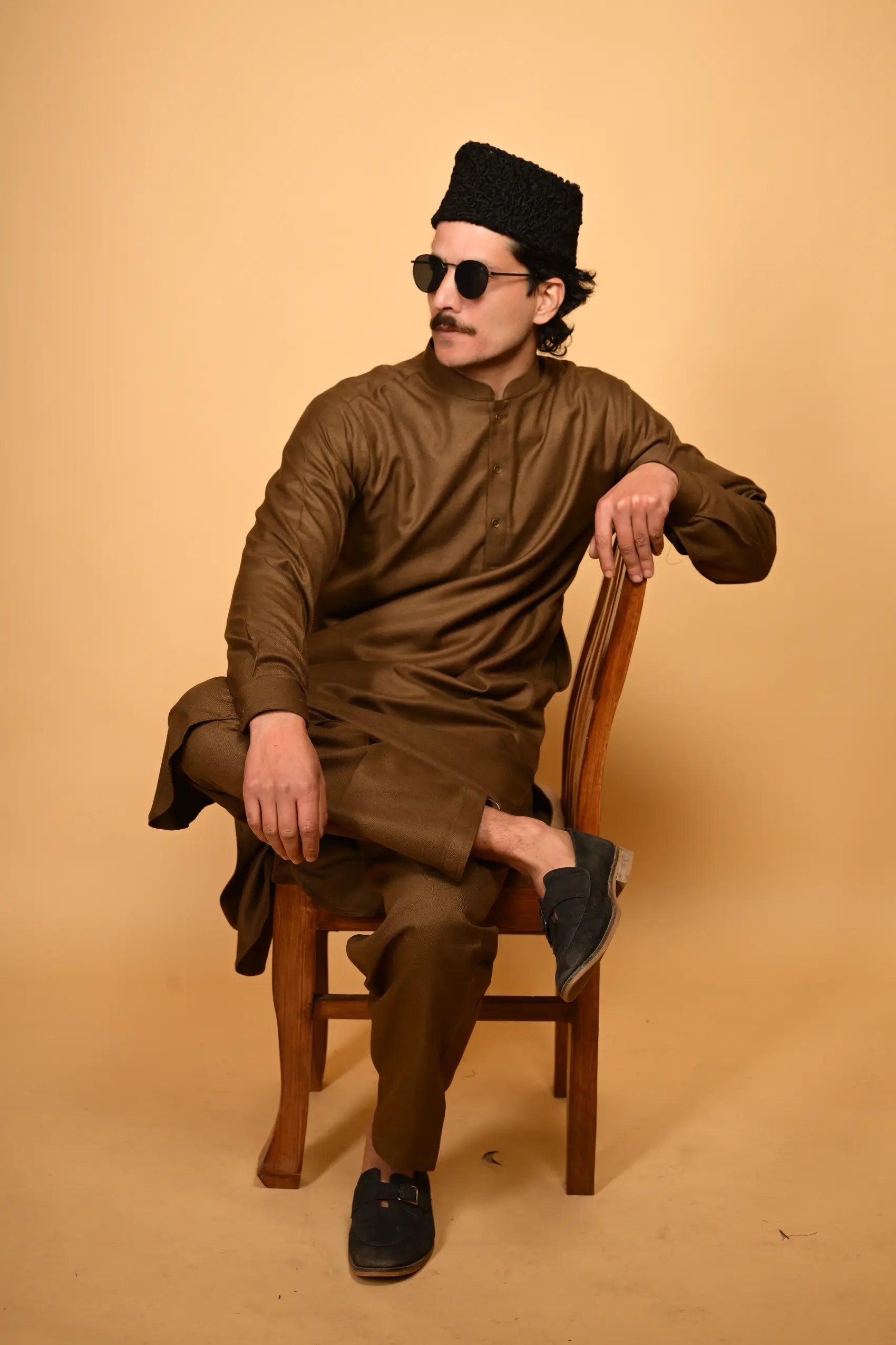 Pathan Wooden Kameez Shalwar