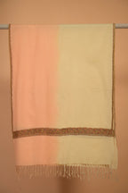 baraqah white printed pure pashmina female stole 