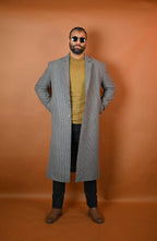 baraqah grey color overcoat for men