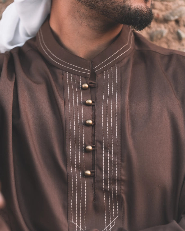 men chocolate color summer kurta pajama 