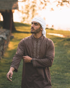 men chocolate color summer kurta pajama 