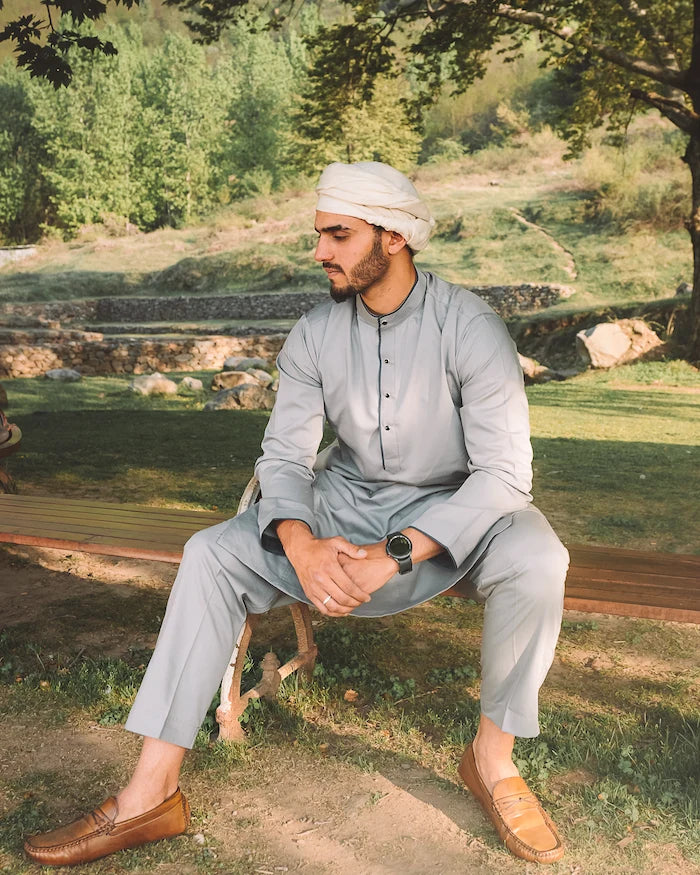 men light blue color summer kurta pajama 