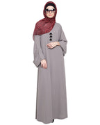 baraqah female grey color modest fashion abaya for girls