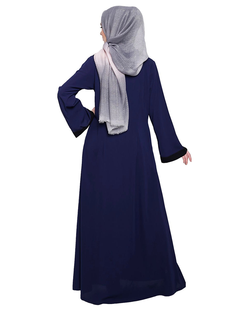 baraqah female blue color modest fashion abaya for women