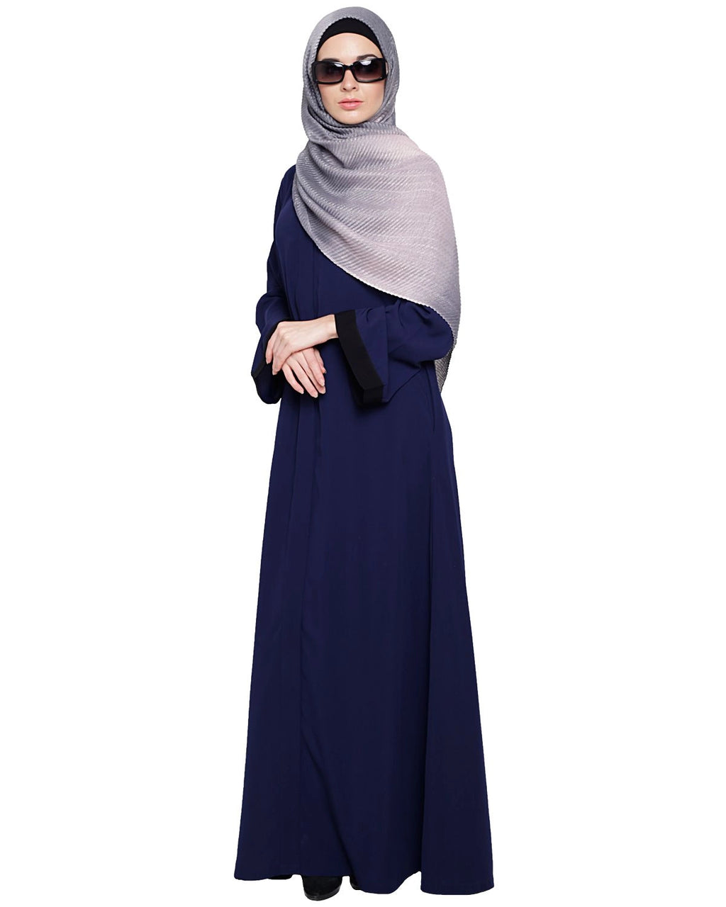 baraqah female blue color modest fashion abaya for women