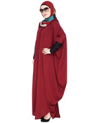 baraqah female red color modest fashion abaya 