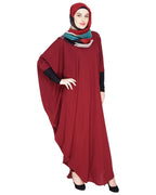 baraqah female red color modest fashion abaya 