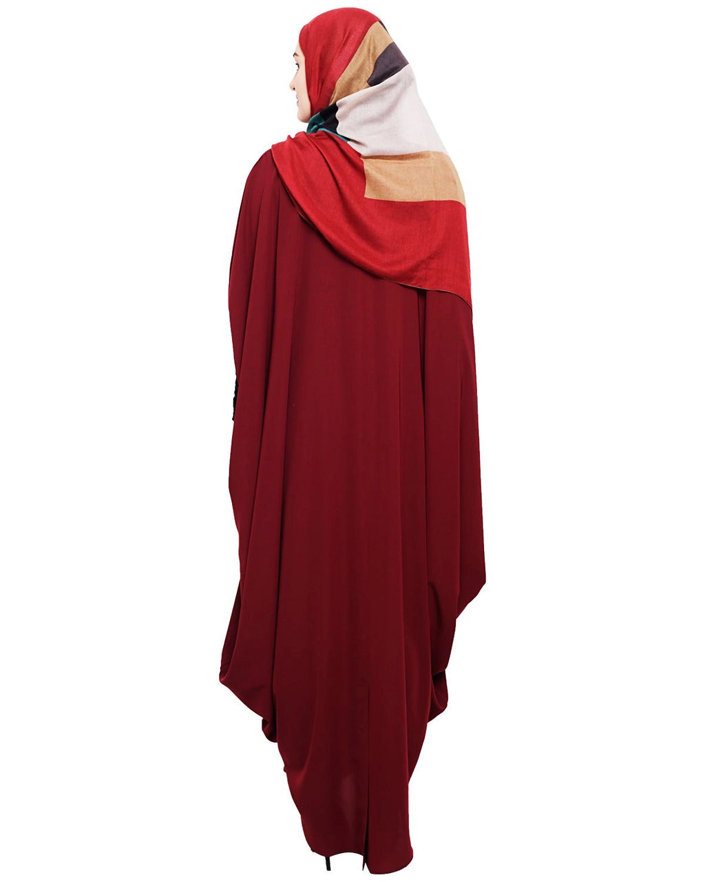 baraqah female red color modest fashion abaya 
