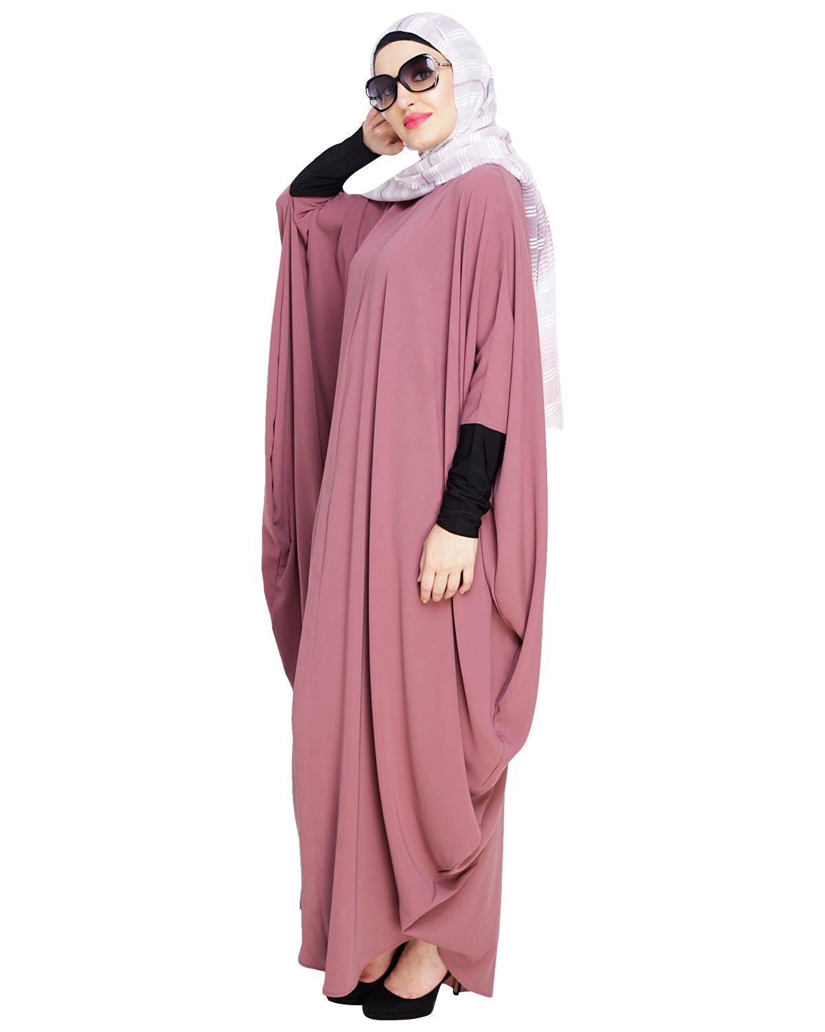baraqah female pink color modest fashion abaya 