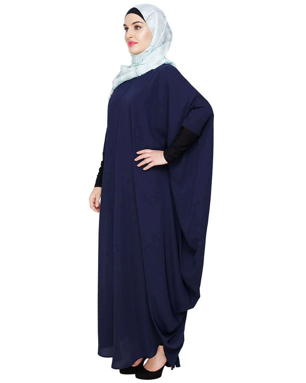 baraqah female blue color modest fashion abaya 