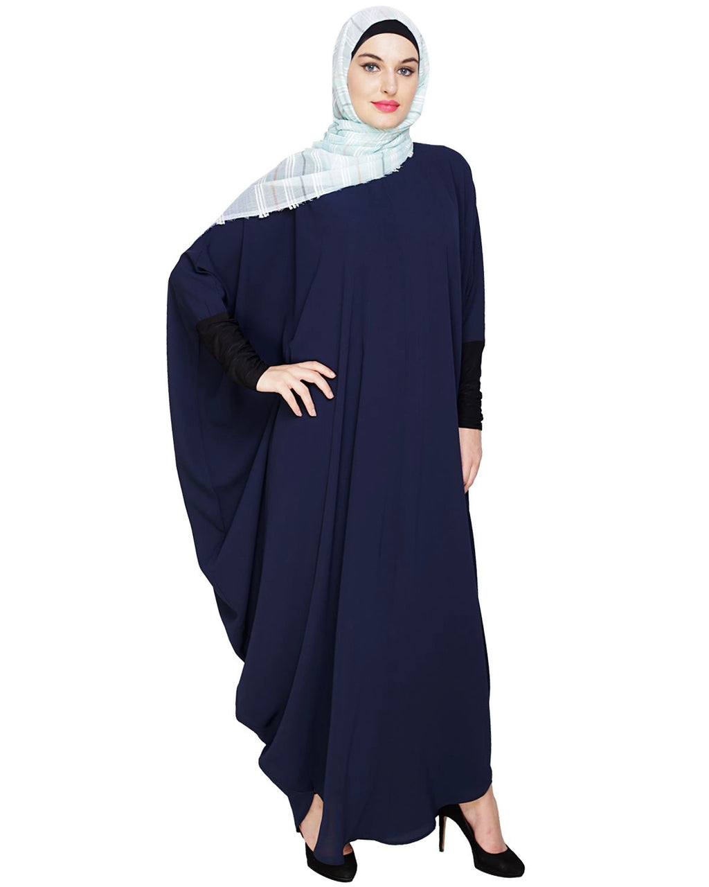 baraqah female blue color modest fashion abaya 